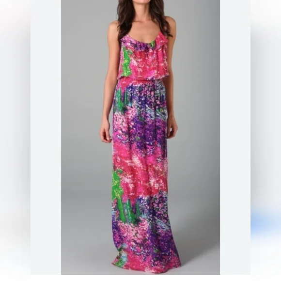 parker silk maxi dress Parker Women's High-Neck Open-Back Maxi Dress - Blue